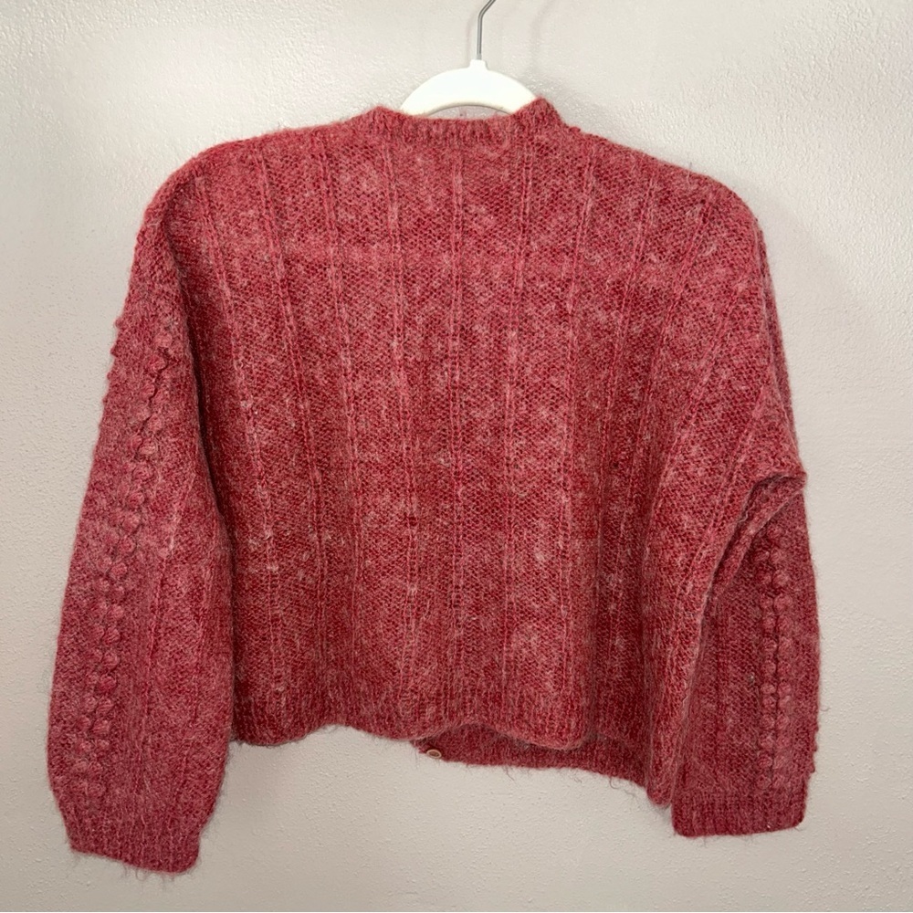 VTG WOOL blend granny core floral Knit cardigan sweater - Picture 4 of 6